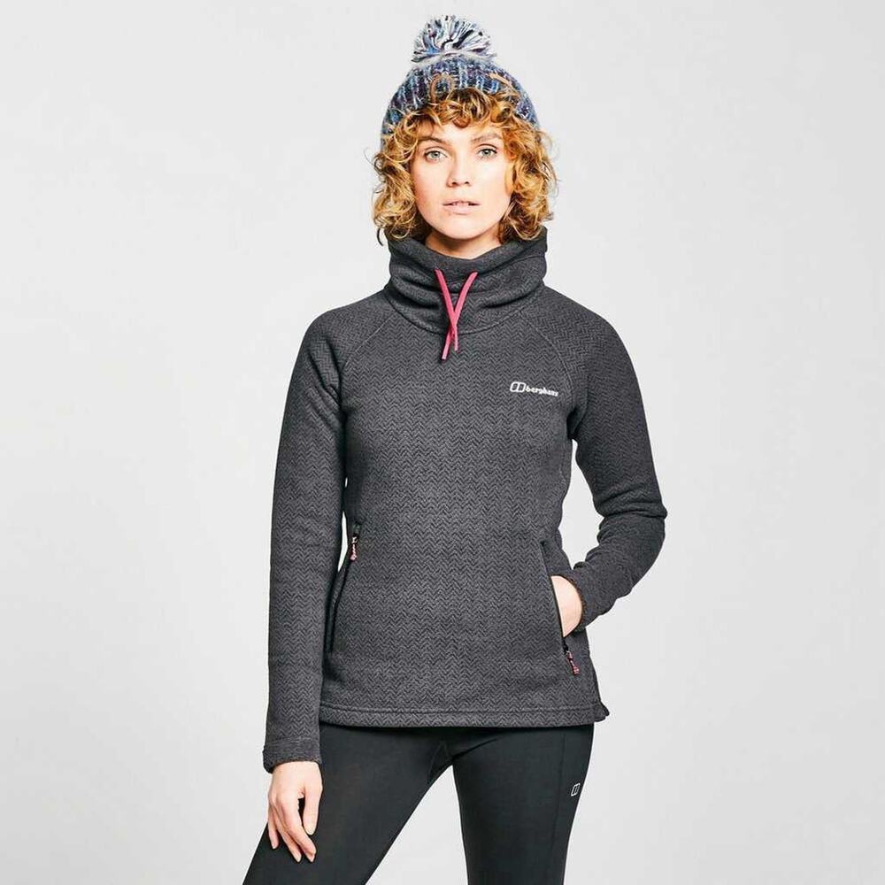 Berghaus Women’s Canvey Fleece Cowl Neck Adjustable Size XL 22”x28” Black/Gray